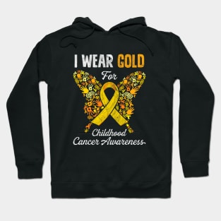 Childhood Cancer Awareness Ribbon Yellow Butterfly Hoodie